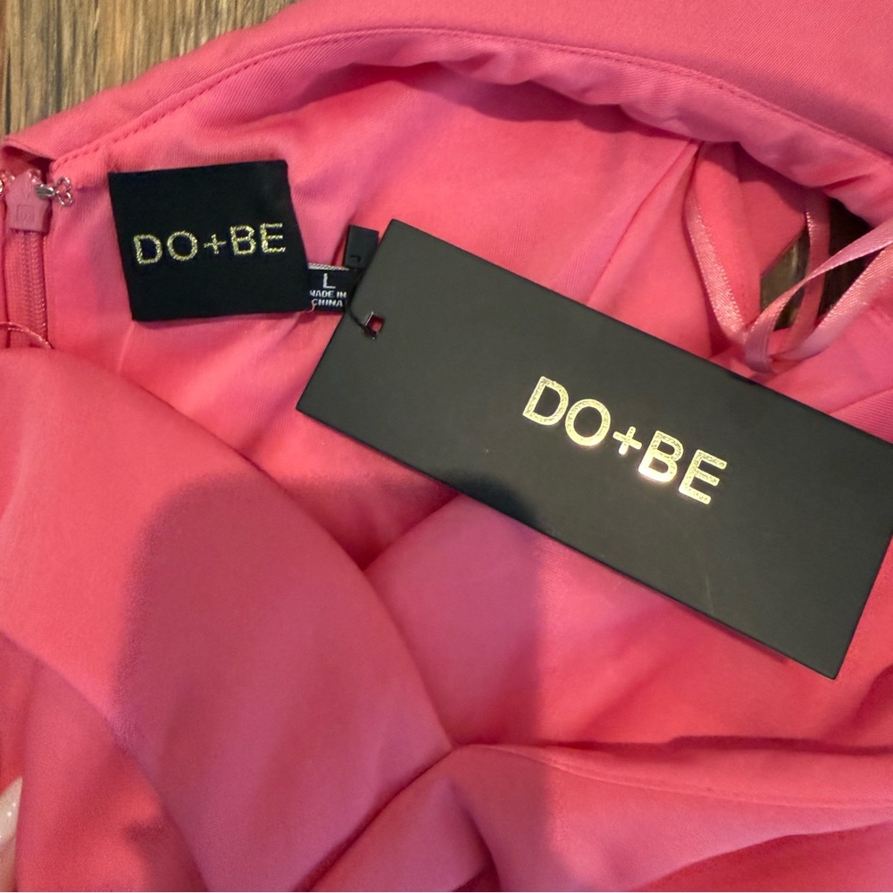 DO+BE One-Shoulder Ruffle Bodycon Dress in Hot Pink - Picture 3 of 4